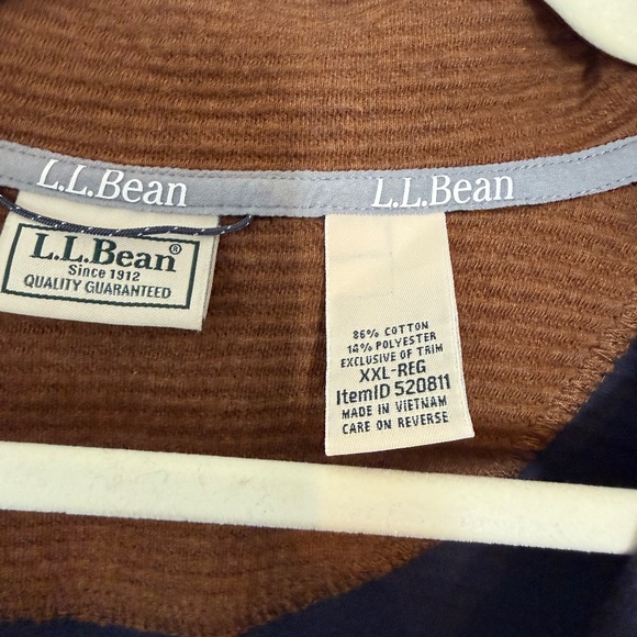 Men’s XXL Navy LLBean Lakewashed Double-Knit Quarter-Zip Pullover - Picture 3 of 3
